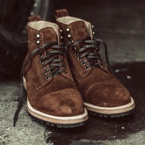 Taylor Stitch Moto Boots Weatherproof Snuff Suede